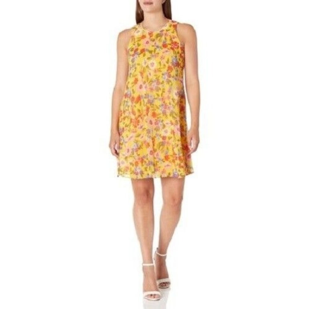 Calvin Klein Womens Size 4  Printed Summer Floral Trapeze Shift Dress